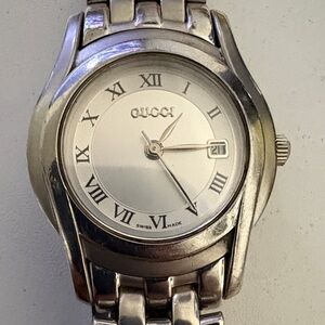Gucci Silver Roman Numeral Watch